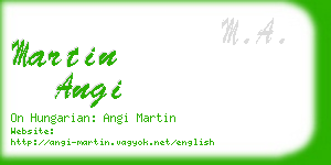 martin angi business card